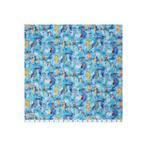 Fabric Creations, Blue with Colourful Watercolour Sea Horses